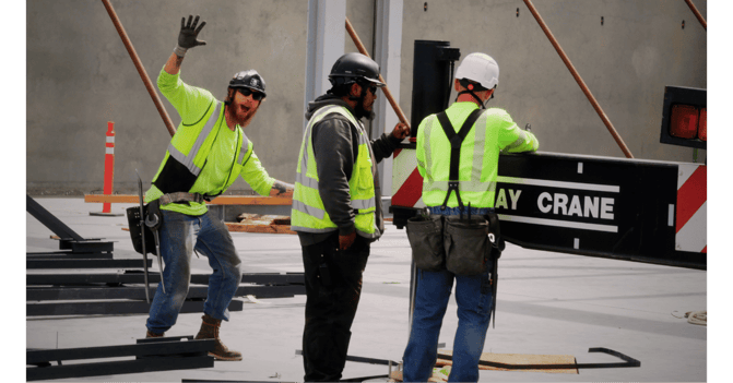 Red Cedar Steel crew using Versatile on data center project