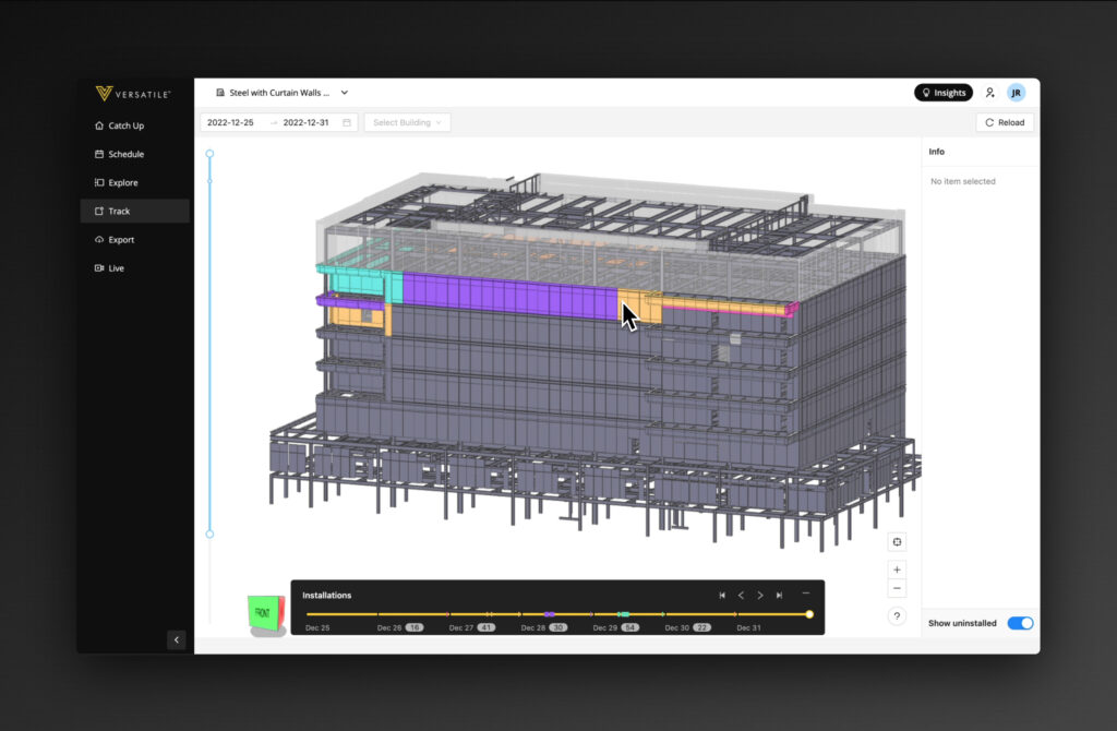 Track: Access an automated 4D model of your site buildings. Monitor ...